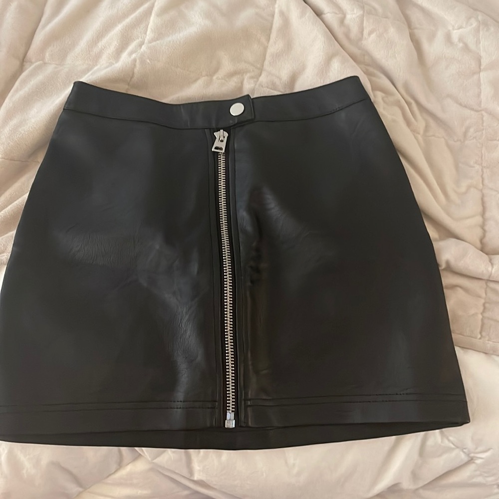 Mini leather skirt
